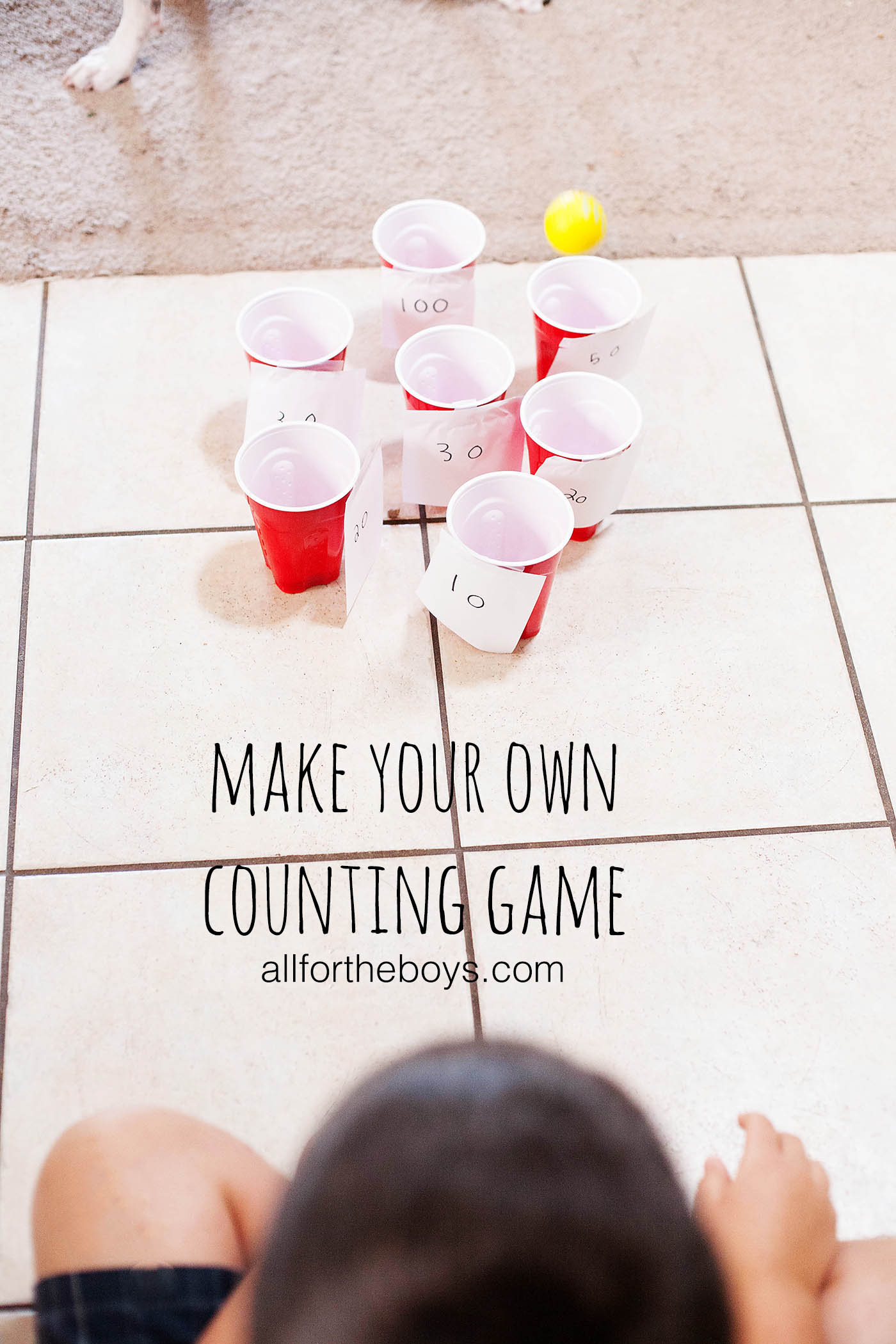 Make your own game using plastic cups - from All for the Boys