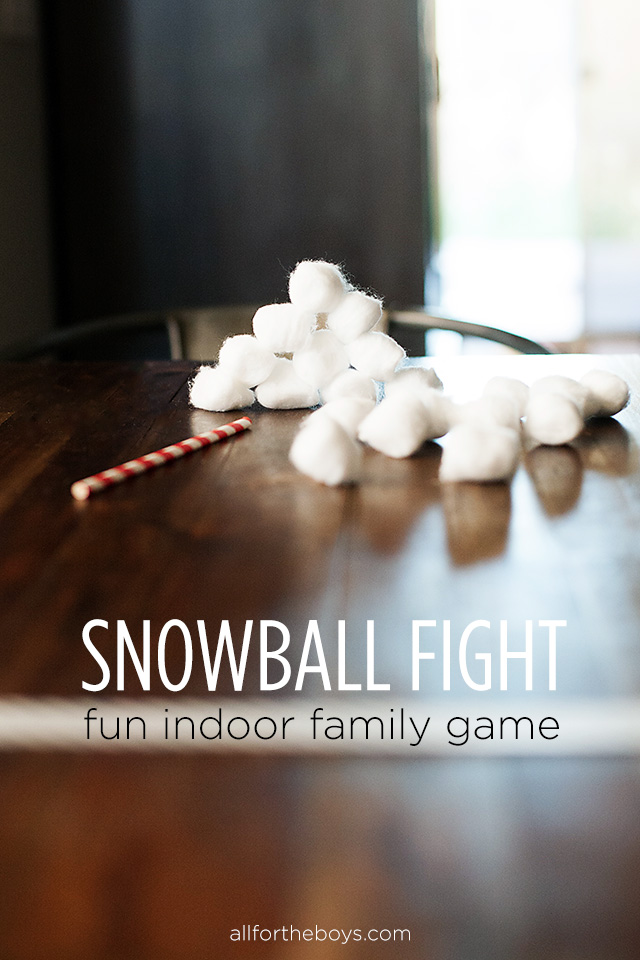 Snowball Fight Indoor Family Game — All for the Boys