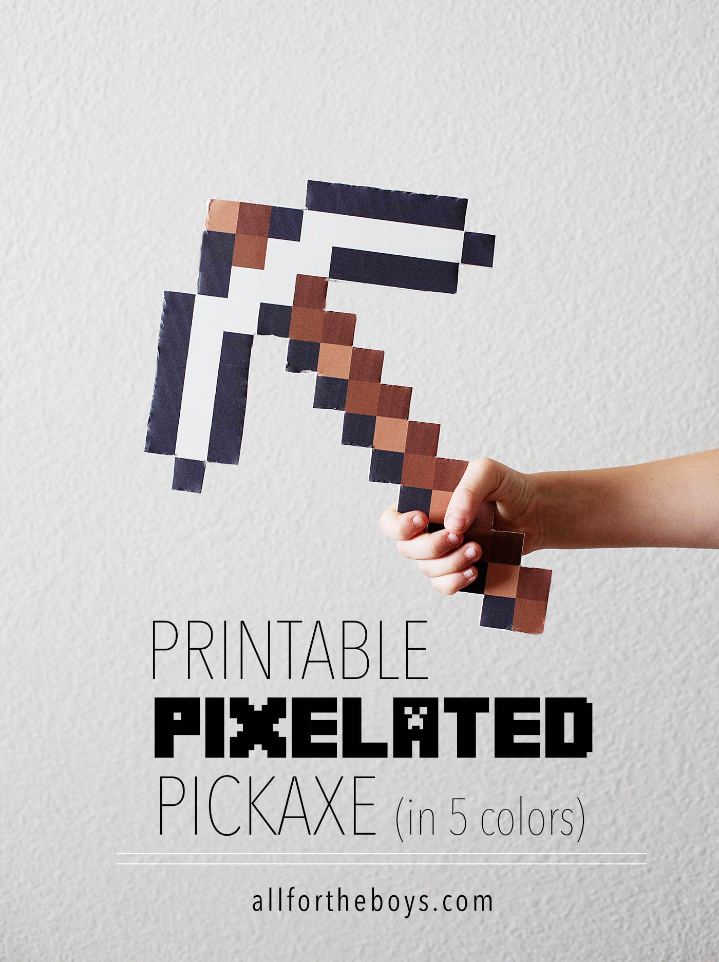Printable Pixelated Pickaxe