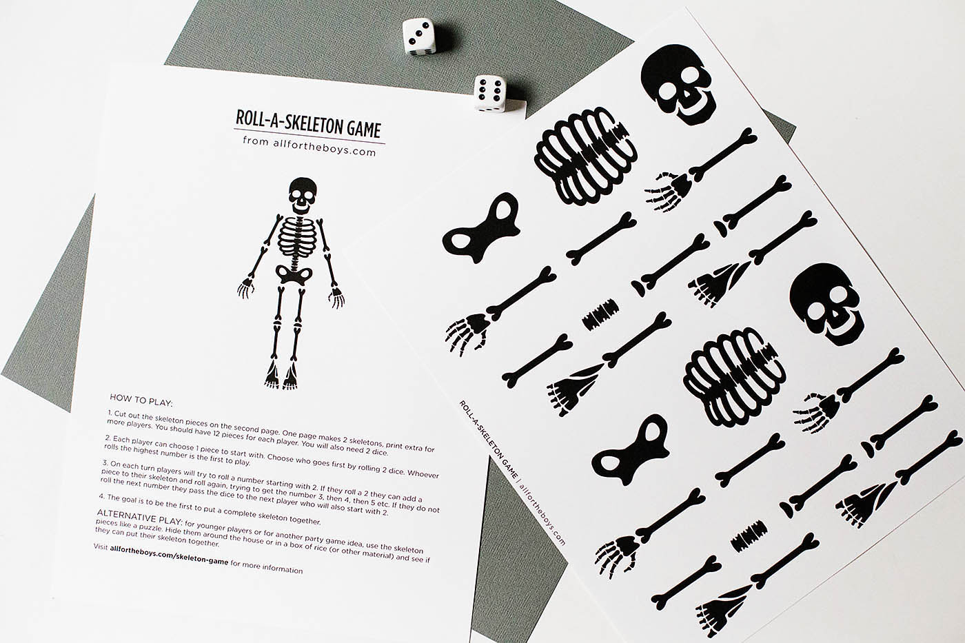 Free Printable Skeleton Game — All for the Boys