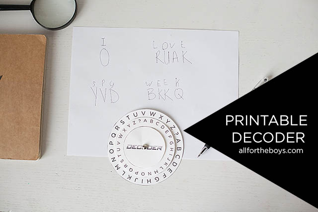 Spy Week Part 2 Printable Decoder All For The Boys