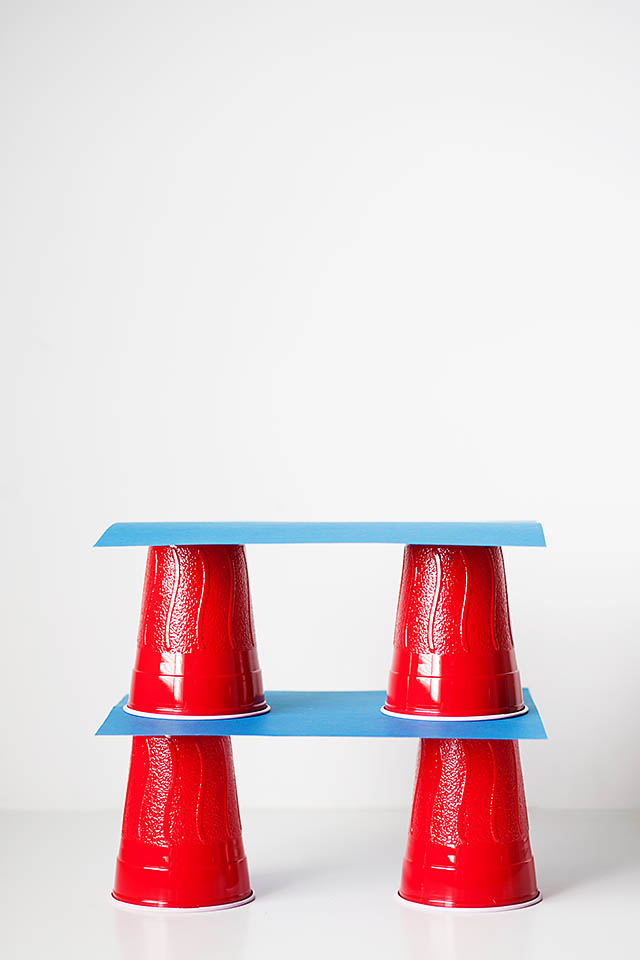 plastic cup building, a great boredom buster from All for the Boys blog