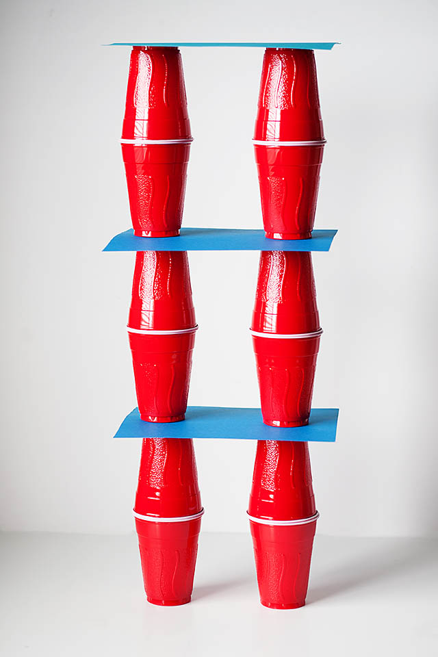 plastic cup building, a great boredom buster from All for the Boys blog