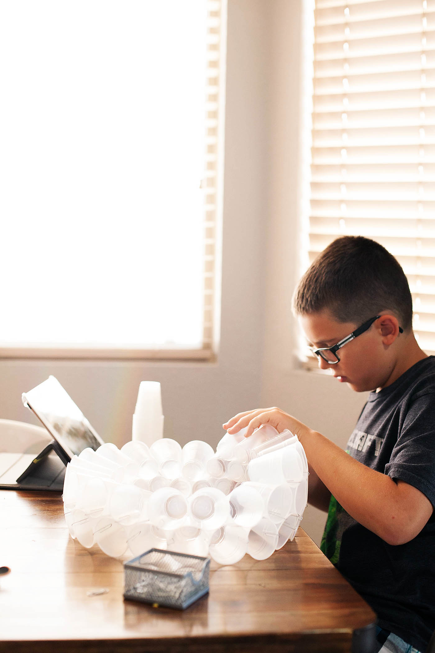 DIY sphere made from plastic cups. from All for the Boys blog