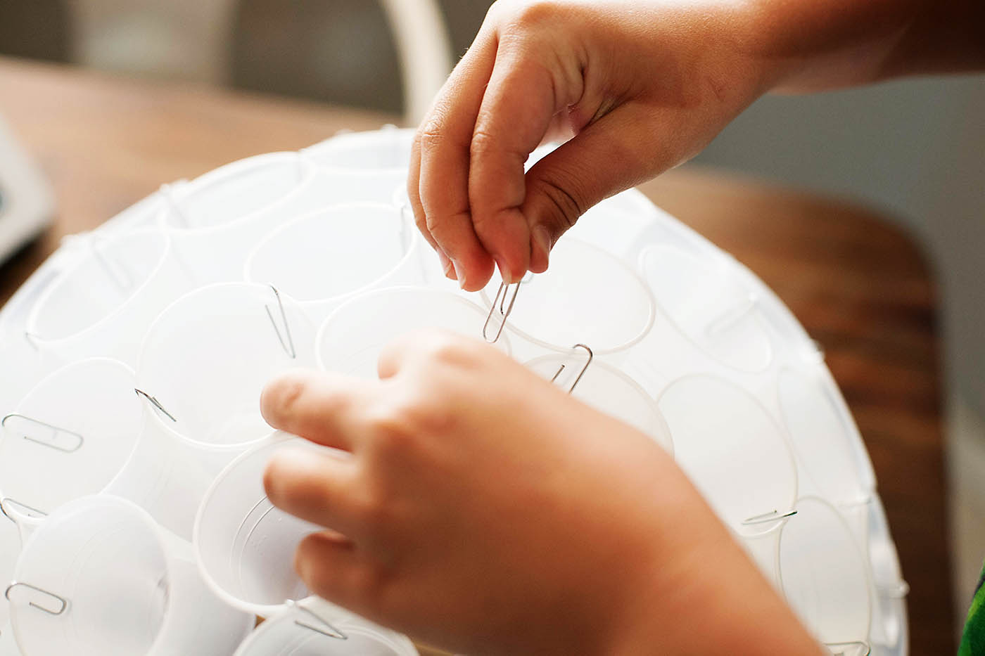 DIY sphere made from plastic cups. from All for the Boys blog