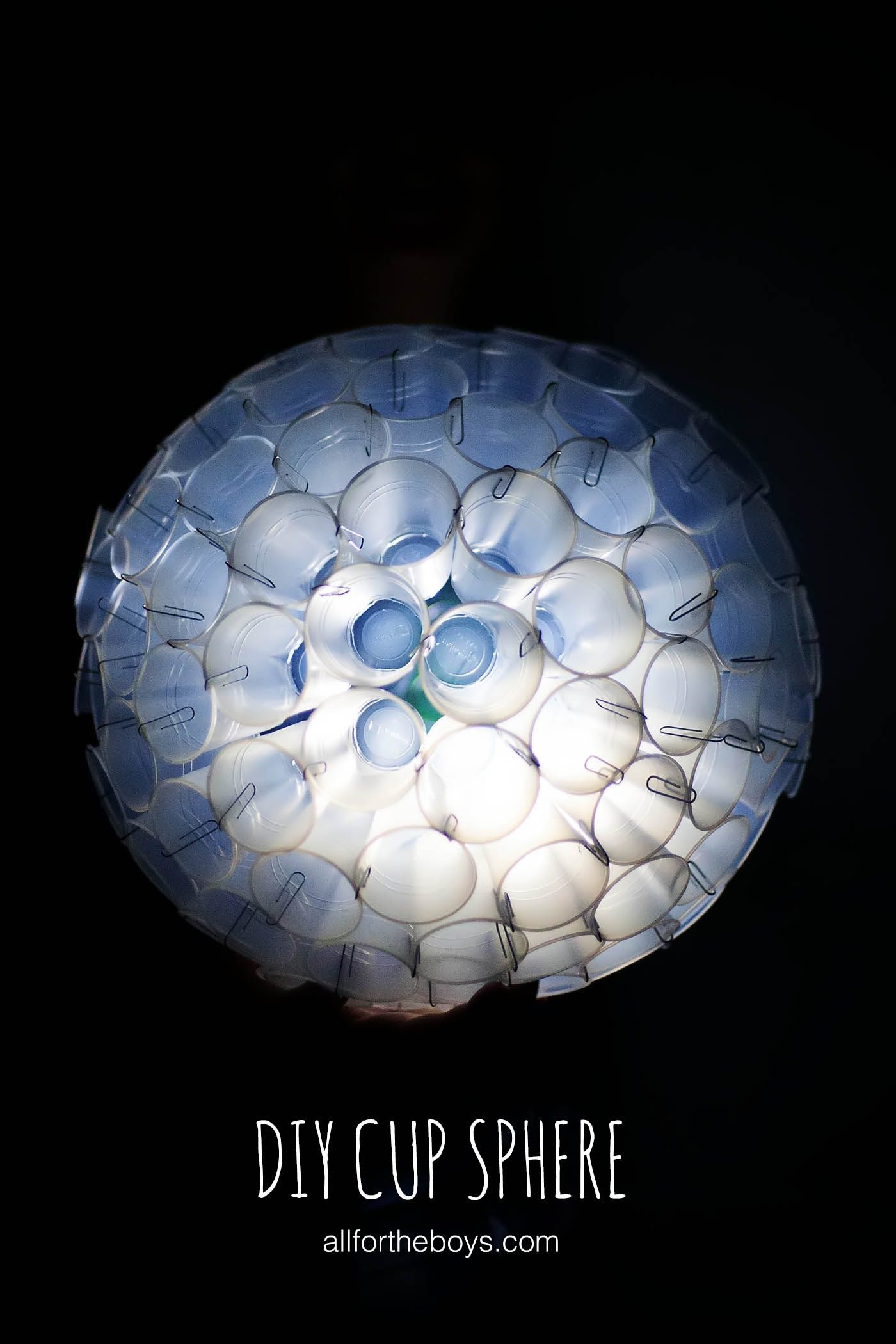 DIY sphere made from plastic cups. from All for the Boys blog