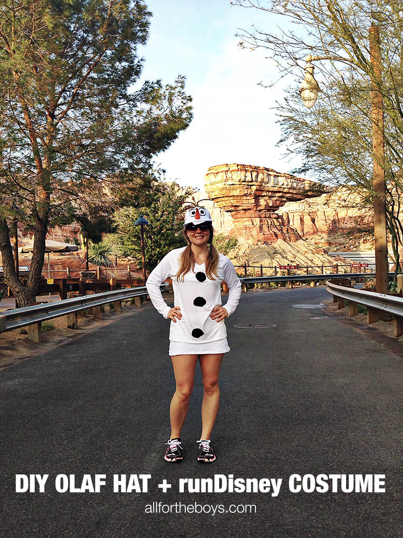 DIY Olaf hat and runDisney costume from All for the Boys blog