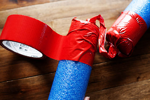 DIY pool noodle nunchucks from All for the Boys blog