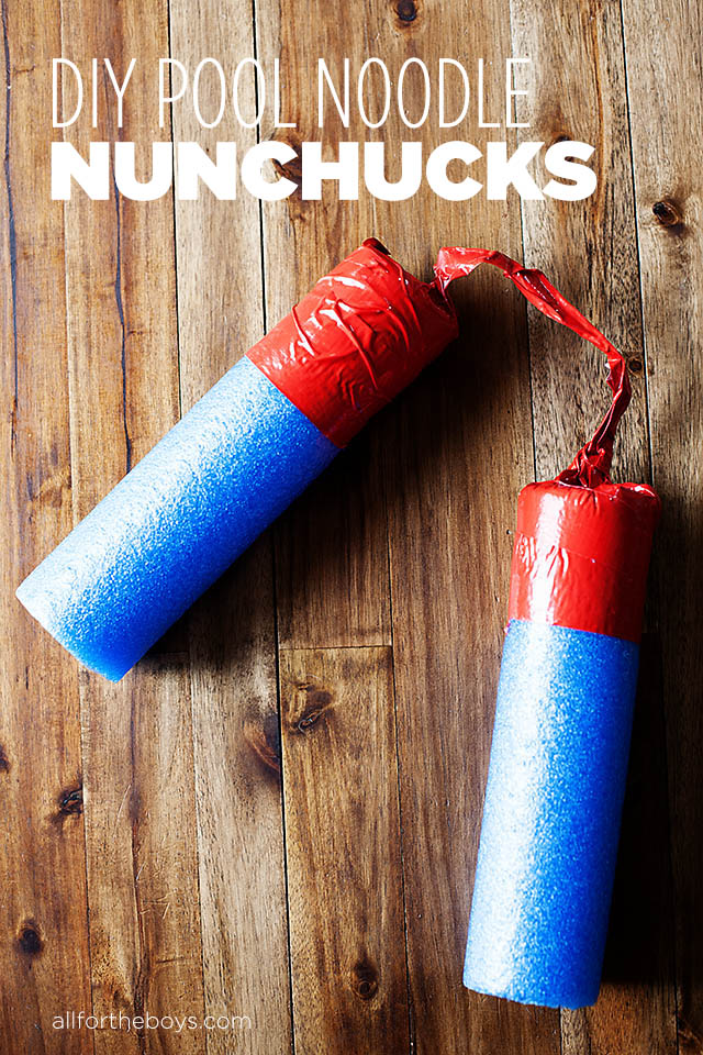 DIY pool noodle nunchucks from All for the Boys blog