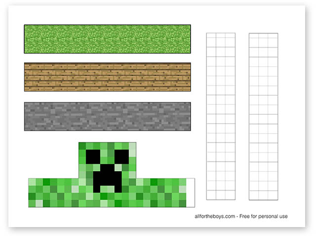 Free printable Minecraft Easter egg stands from All for the Boys blog