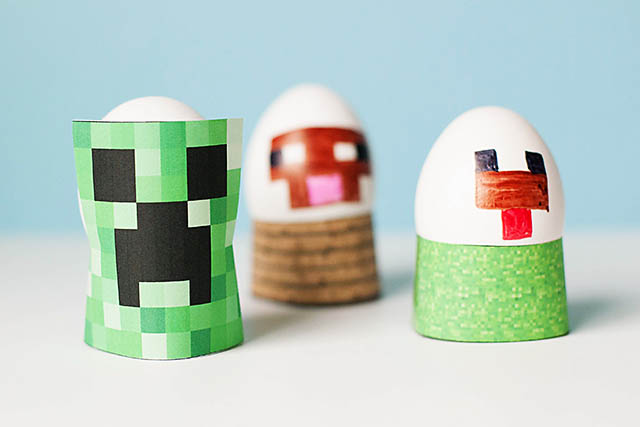 Free printable Minecraft Easter egg stands from All for the Boys blog