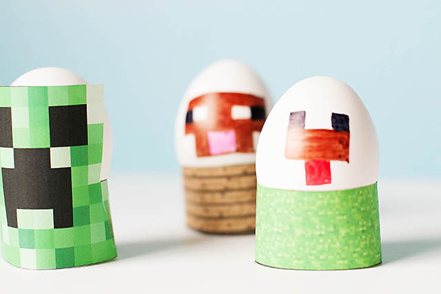Free printable Minecraft Easter egg stands from All for the Boys blog