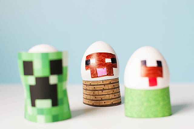 Free printable Minecraft Easter egg stands from All for the Boys blog