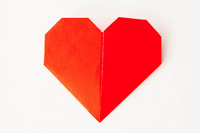 Easy origami heart - great for kids! From All for the Boys blog
