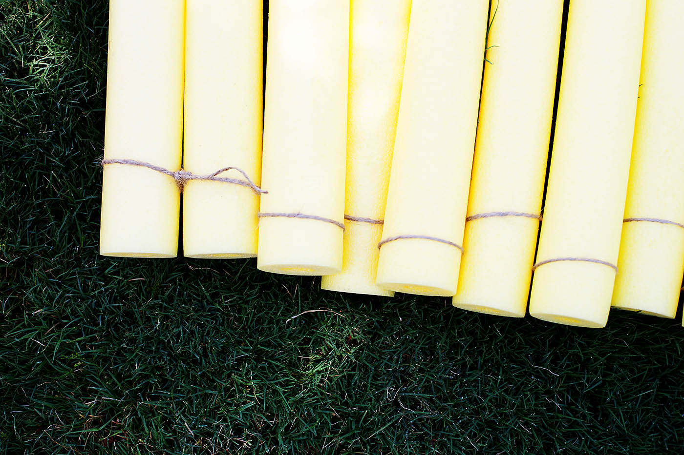 DIY pool noodle floating construction