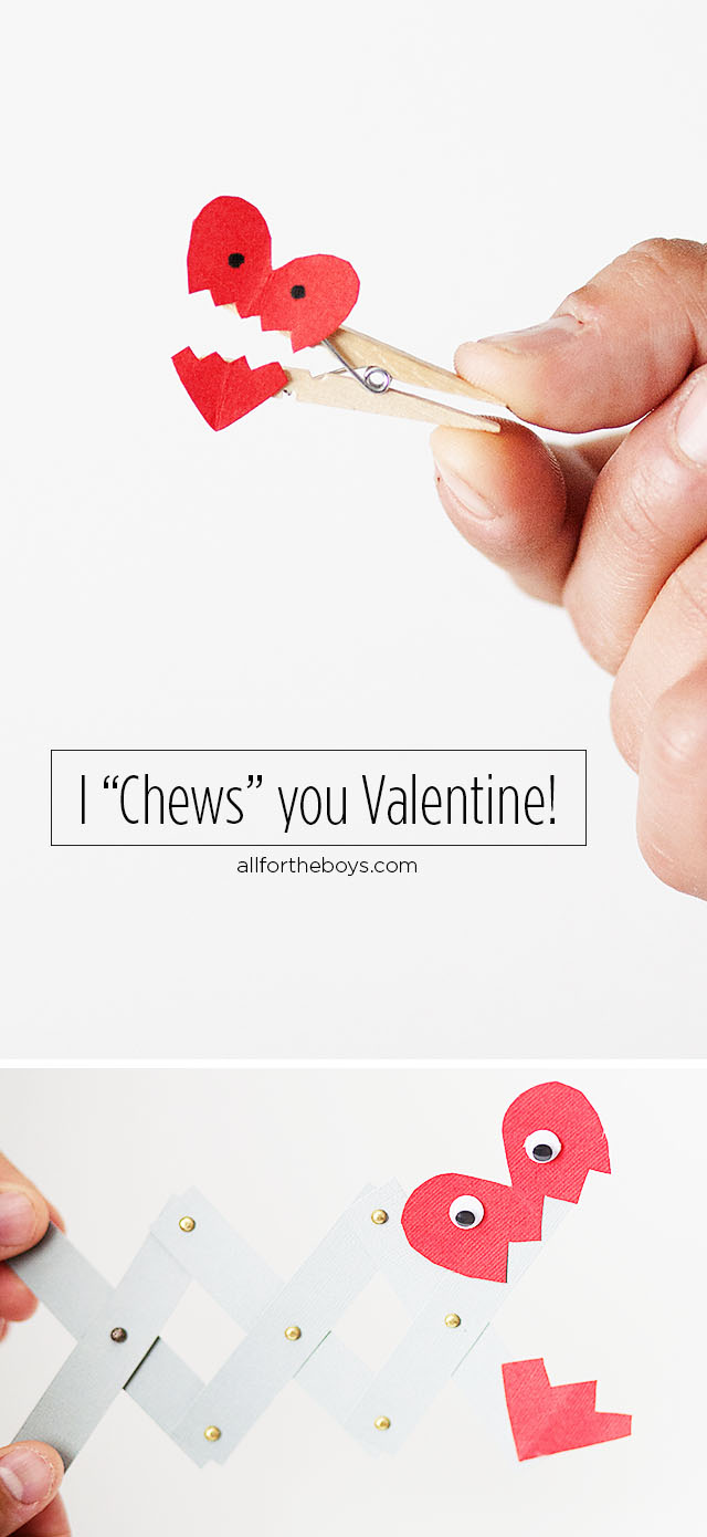 I chews you valentine craft from All for the Boys blog