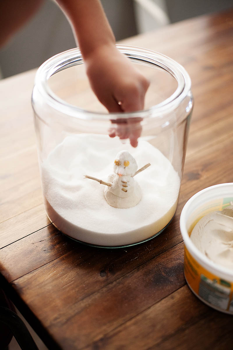 Kids interactive winter decoration - a snowscape they can set up and change everyday