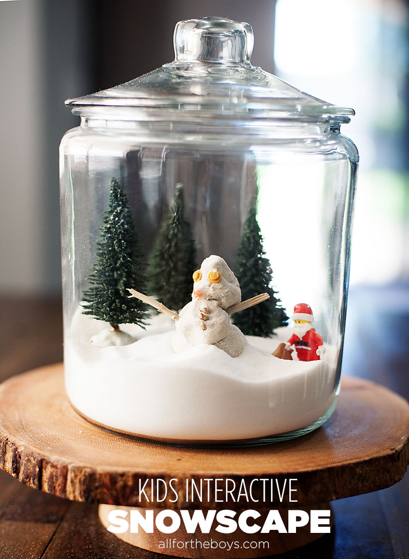 Kids interactive winter decoration - a snowscape they can set up and change everyday