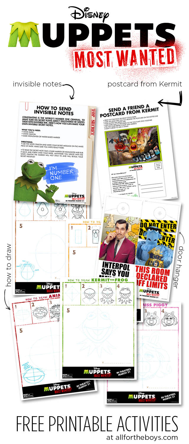 Free Disney Muppets Most Wanted printable activities at All for the Boys blog