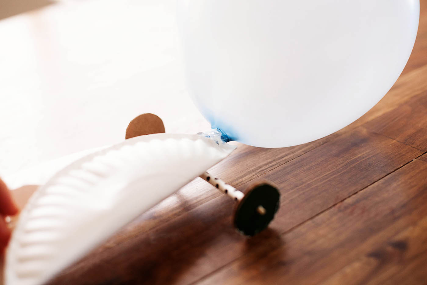 Paper plate balloon car