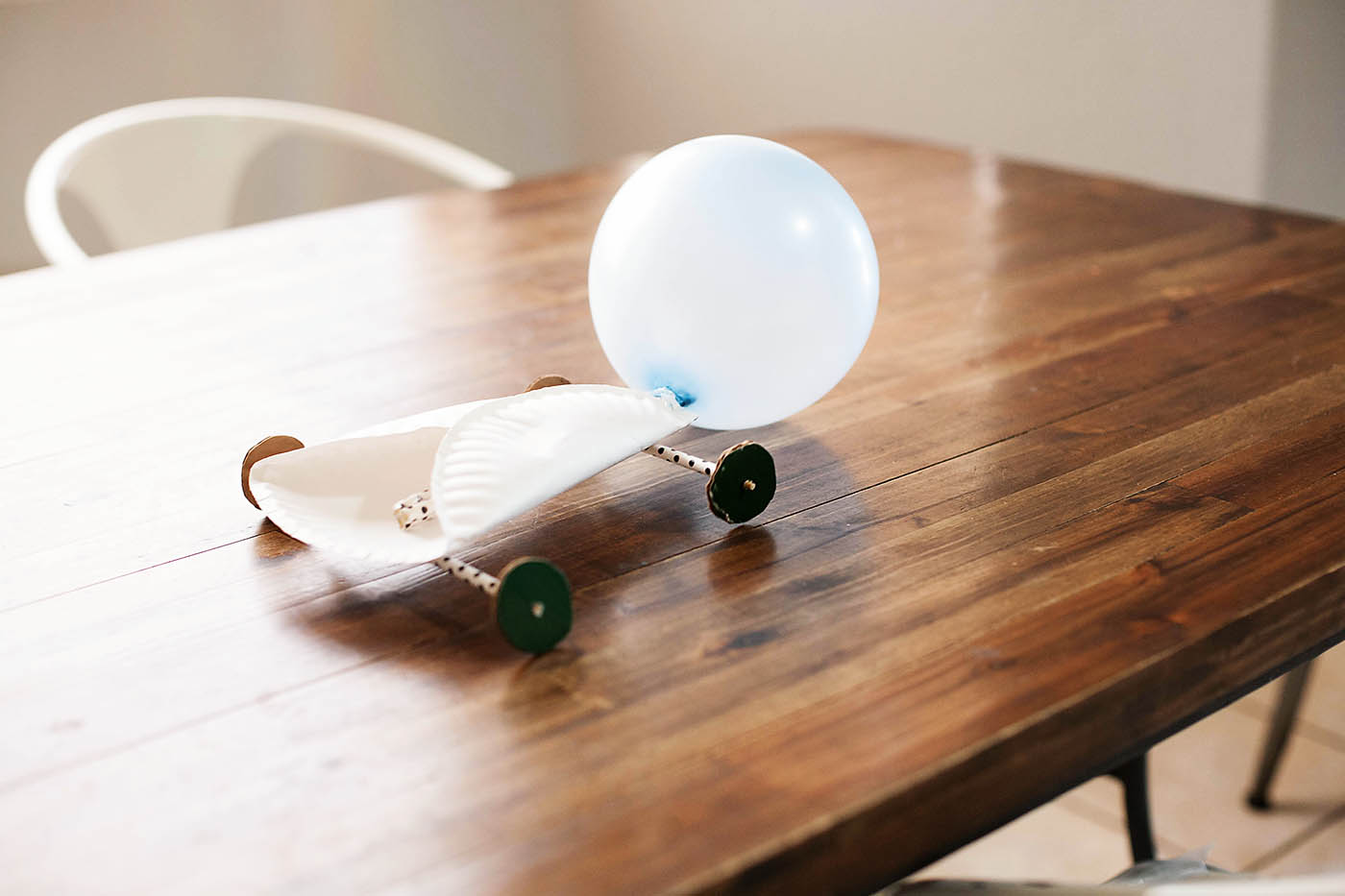 Paper plate balloon car