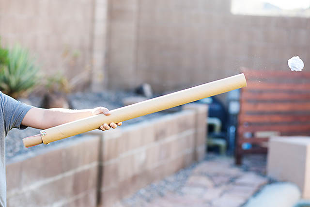 DIY Paper Snowball Launcher from All for the Boys