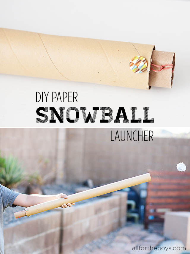 DIY Paper Snowball Launcher from All for the Boys