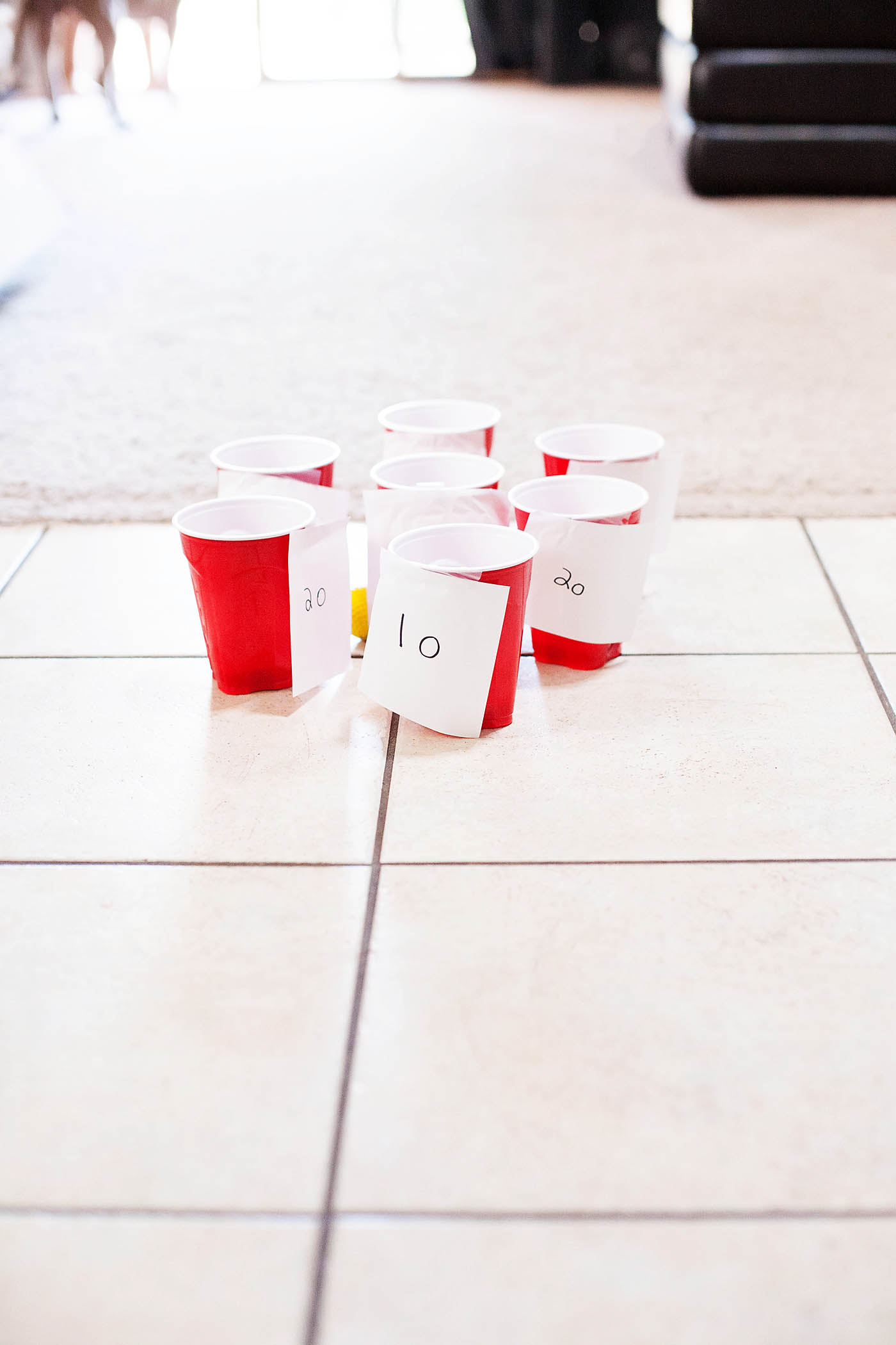 Make your own game using plastic cups - from All for the Boys