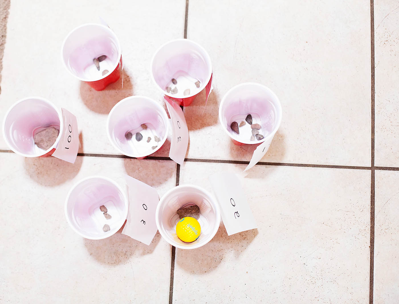Make your own game using plastic cups - from All for the Boys
