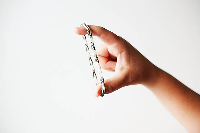 Rubberband bracelet bow and arrow that really works! from All for the Boys