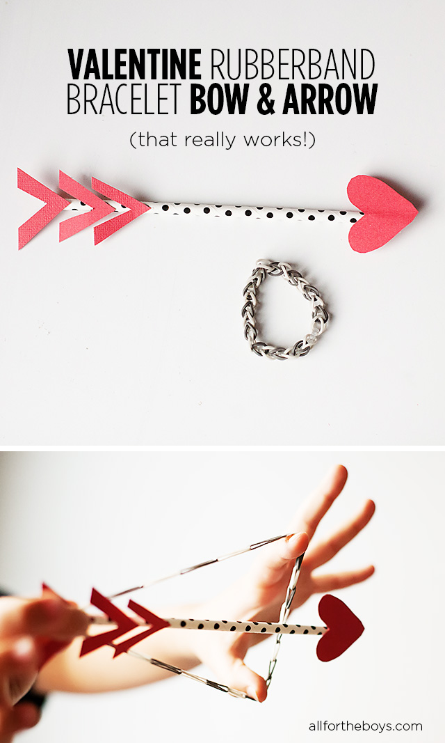 Valentine rubberband bow and arrow