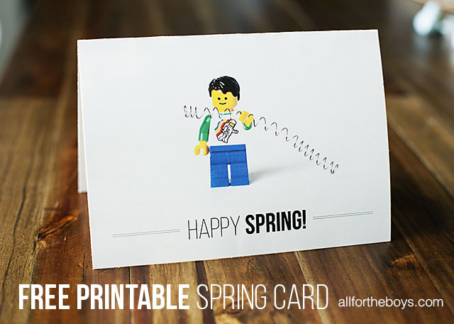 Happy Spring - free printable card from All for the Boys