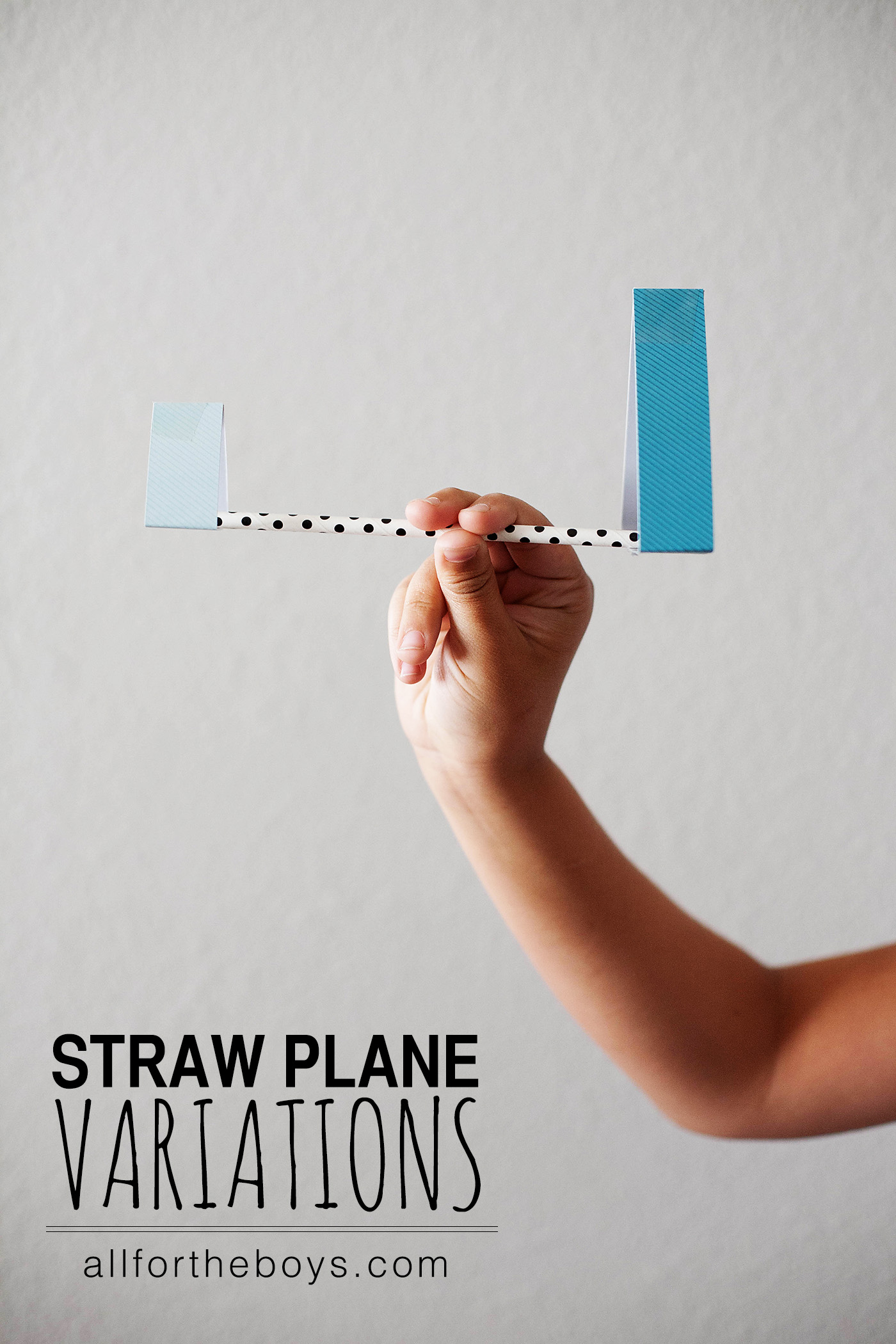 Straw planes made with different shapes. So easy to make out of a straw, paper and tape!