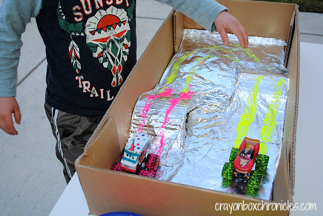 Monster Truck Foil Painting at All for the Boys blog - contributed by Crayon Box Chronicles