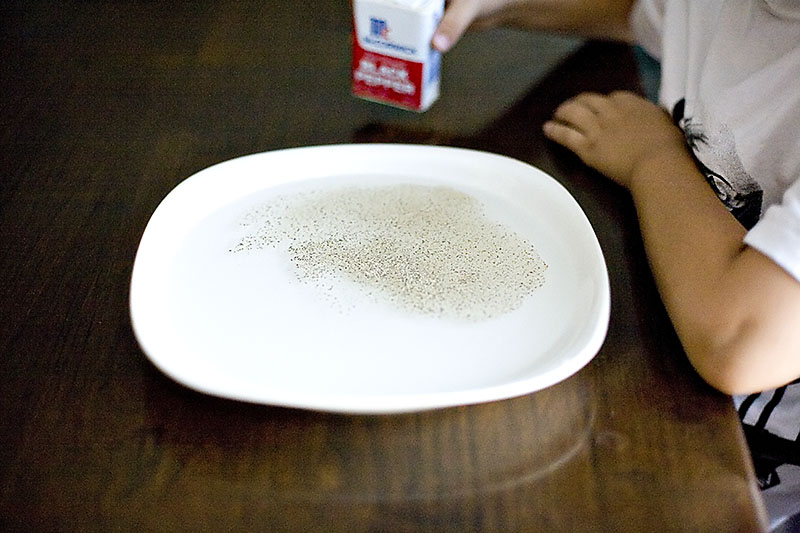 Is pepper afraid of soap? Fun surface tension science experiment for kids