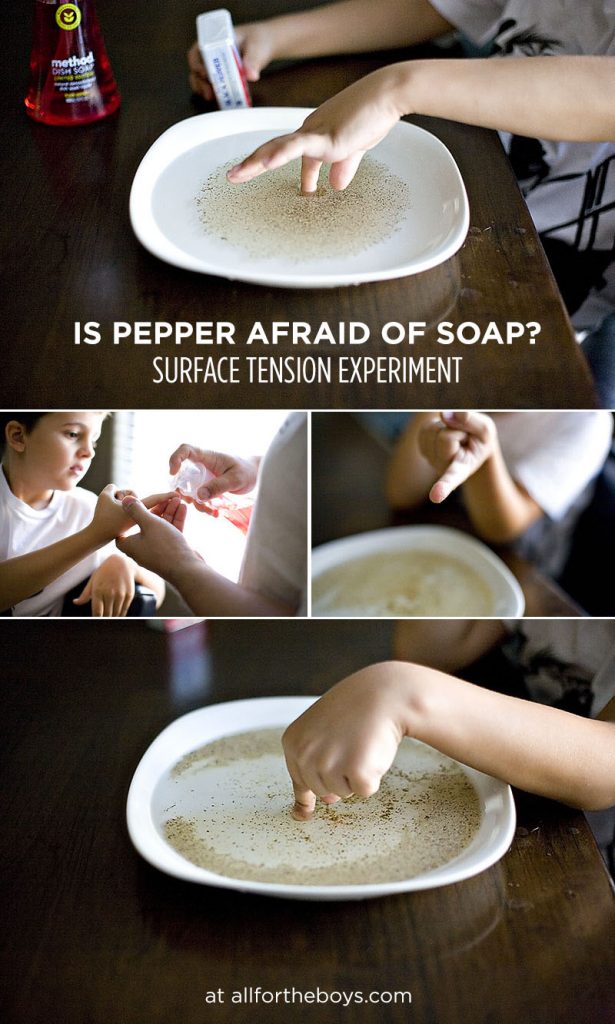 Is pepper afraid of soap? Fun surface tension science experiment for kids