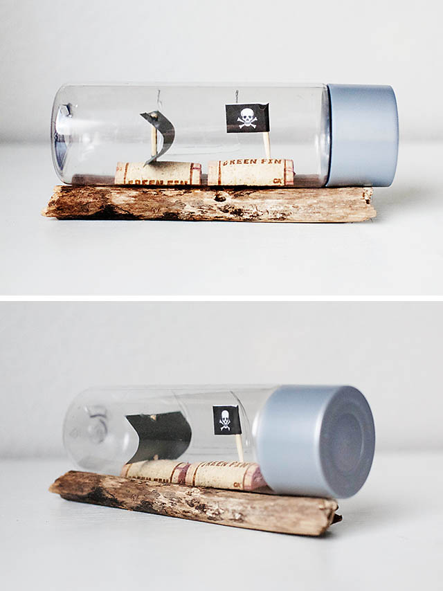 Pirate ships in a bottle (the easy way) from All for the Boys