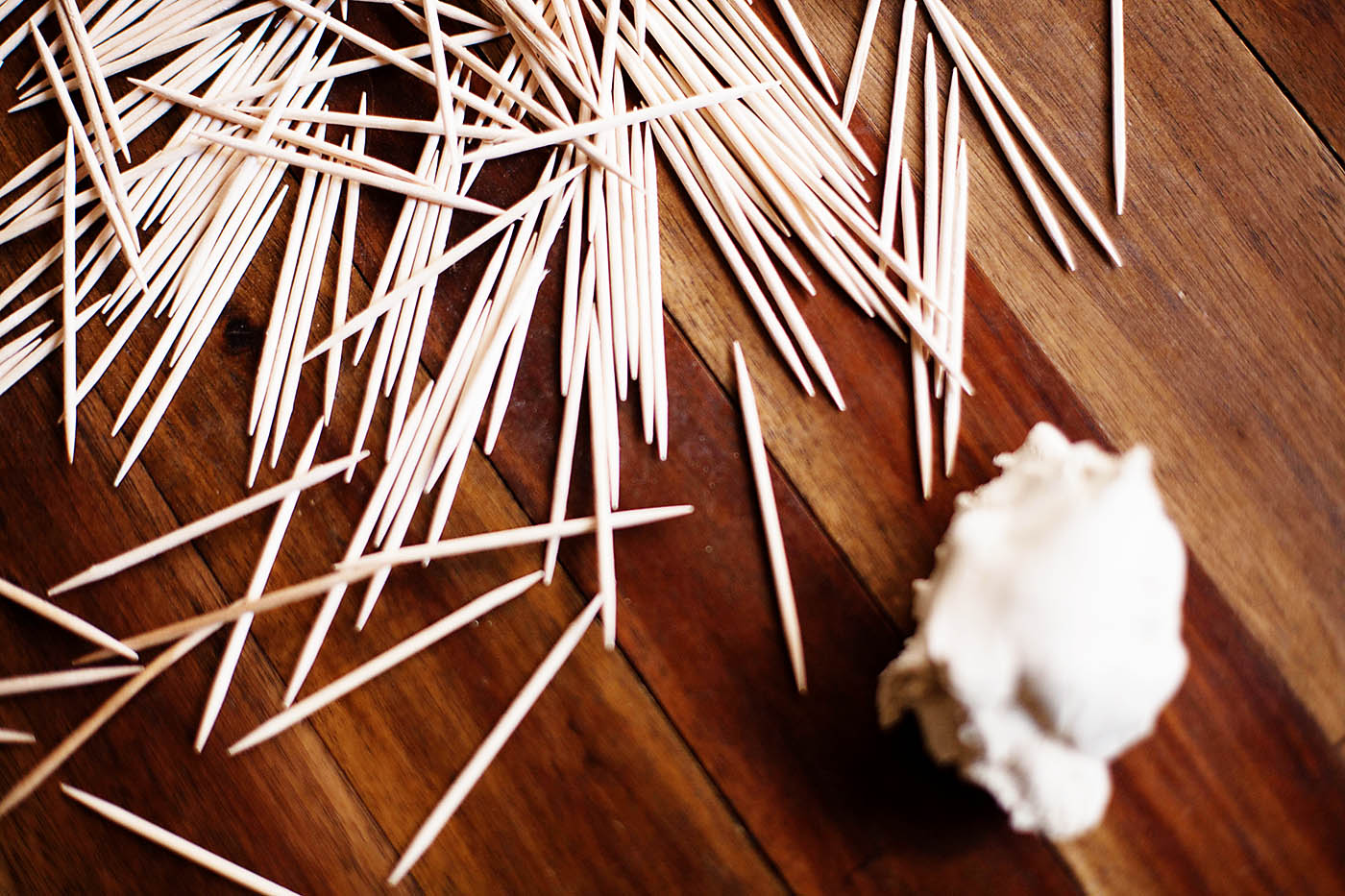 Toothpick and dough construction