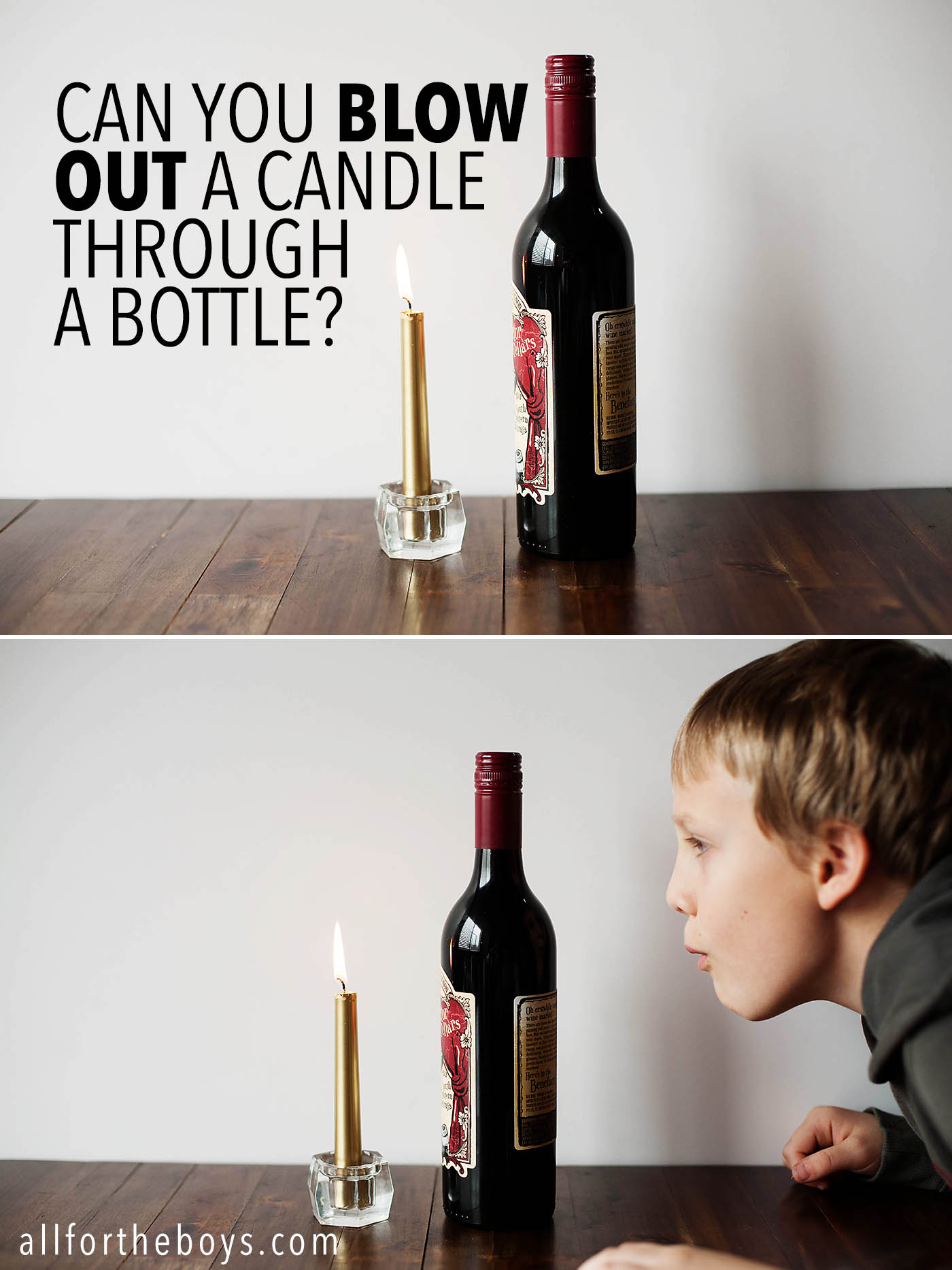 Can you blow out a candle through a bottle?