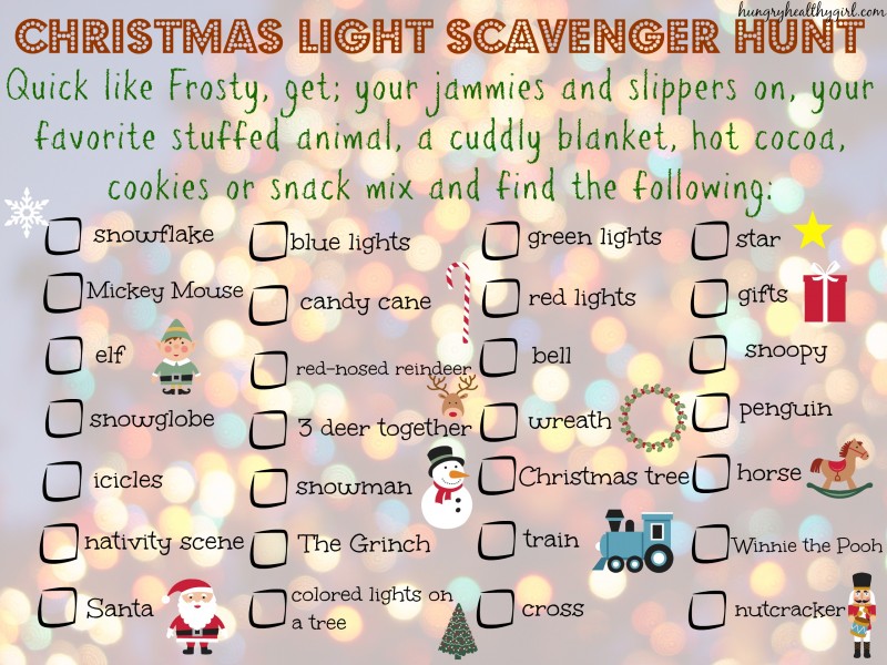 Holiday light scavenger hunts - several to choose from!