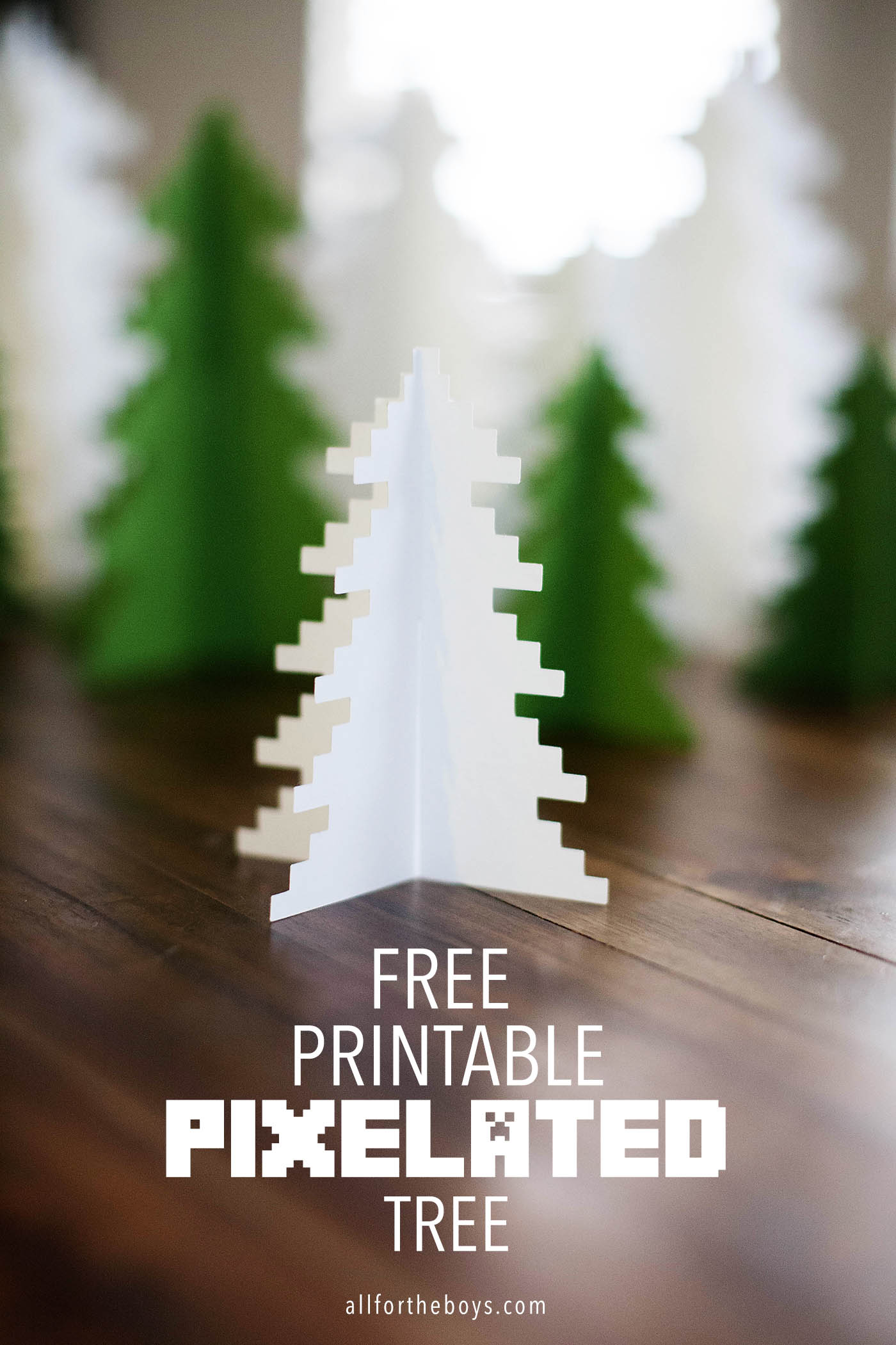 Printable pixelated tree