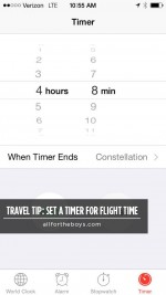 Travel Tip – Set a Timer for Flight Time