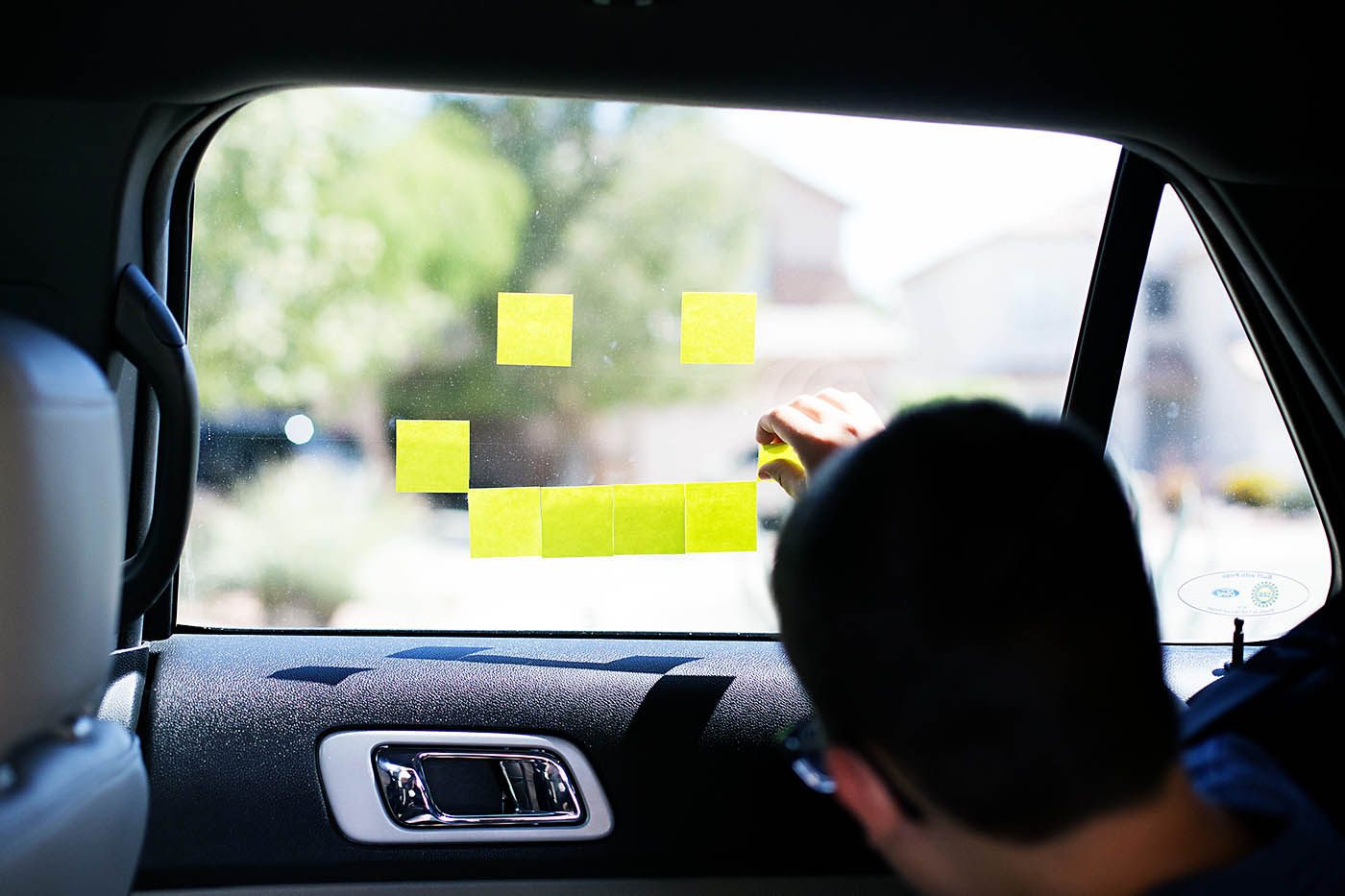 Post-Its in the car