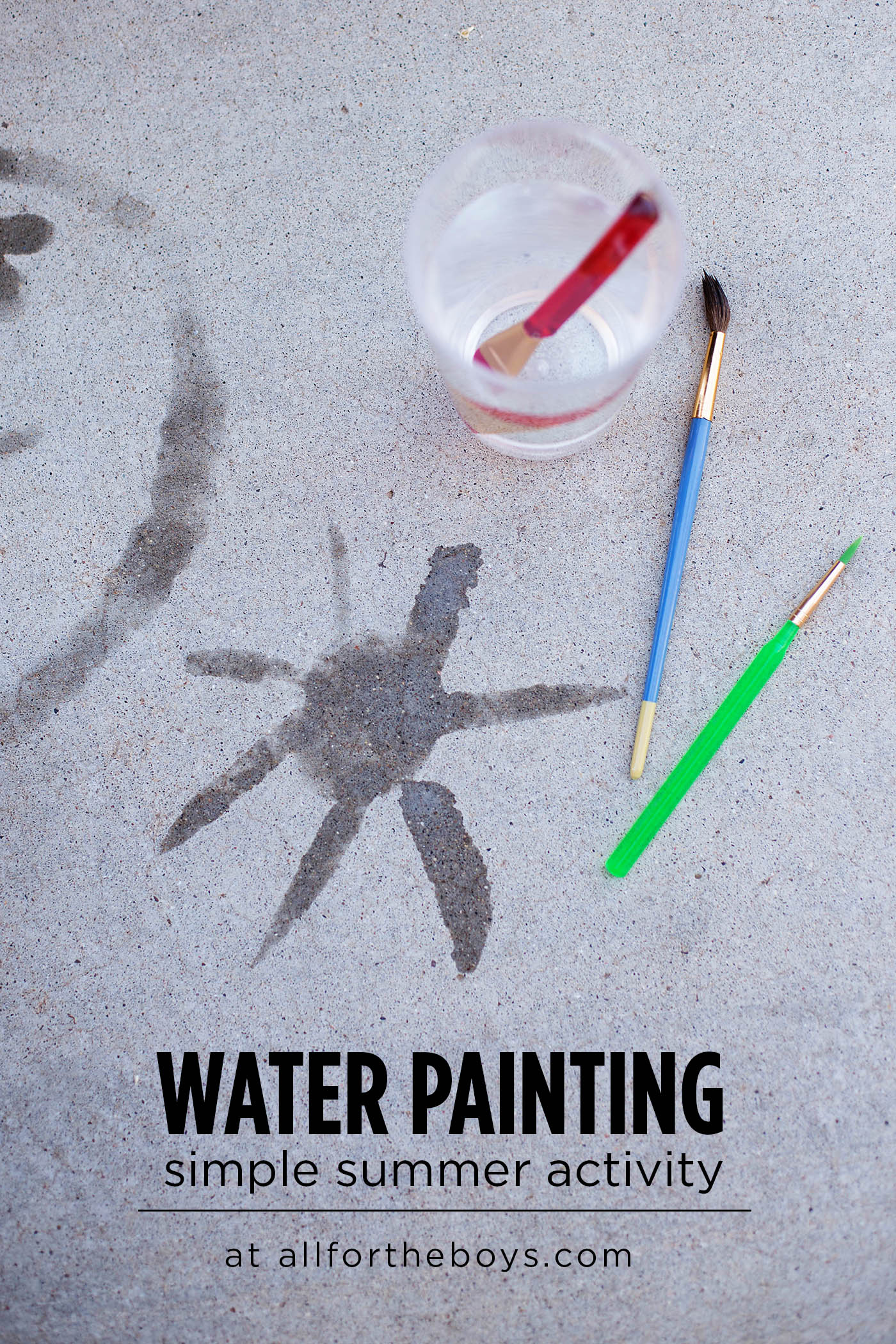 Paint with water - a super simple summer activity to keep kids busy  and you likely have everything you need already!