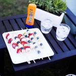 Poolside snack ideas - on a stick. Easy to eat AND clean up!