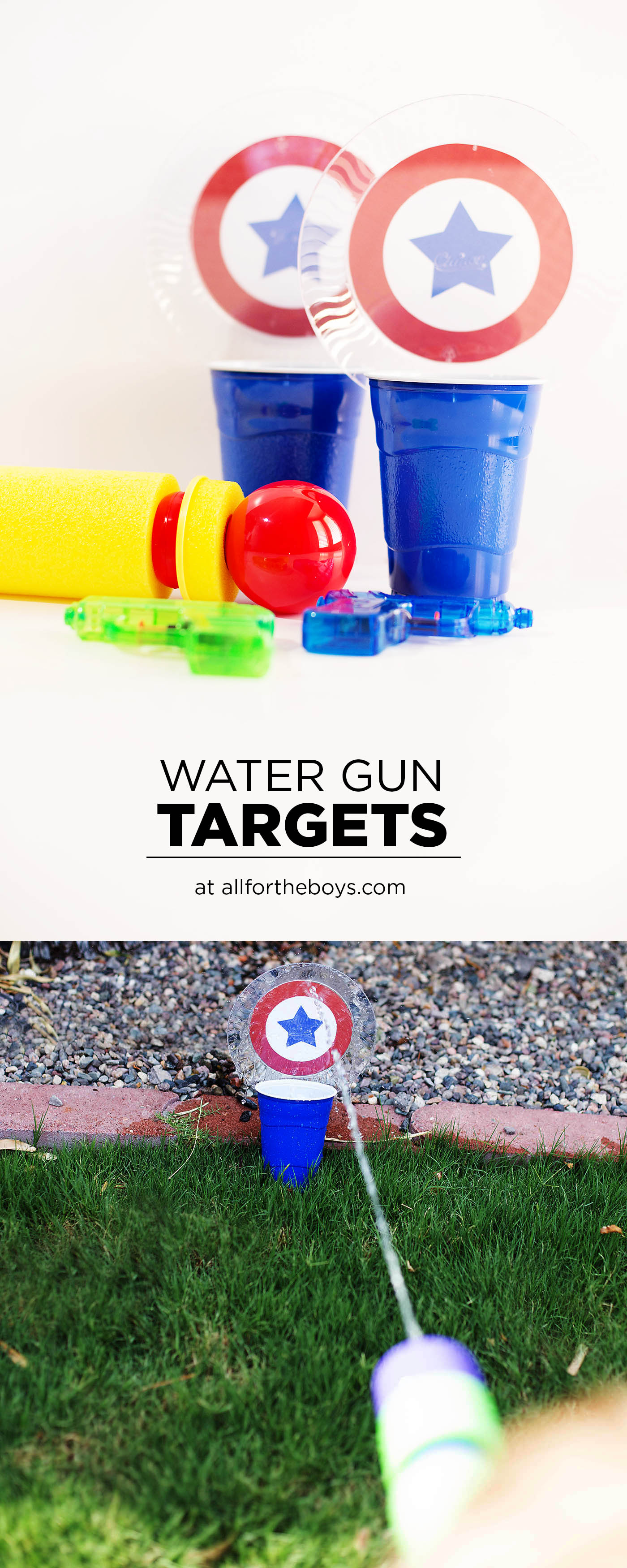 Water gun targets - a fun summer game or activity to do with water squirters!