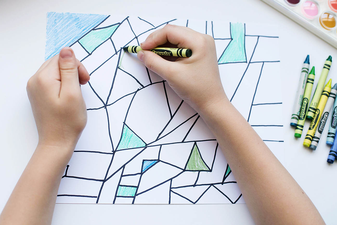 Easy Abstract Art - great idea for older kids too!