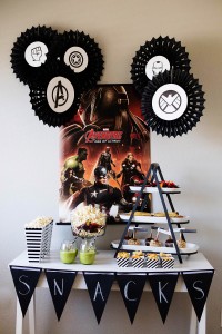 MARVEL's The Avengers: Age of Ultron movie night watch party including a hero transformation dress up center and free movie night printable!