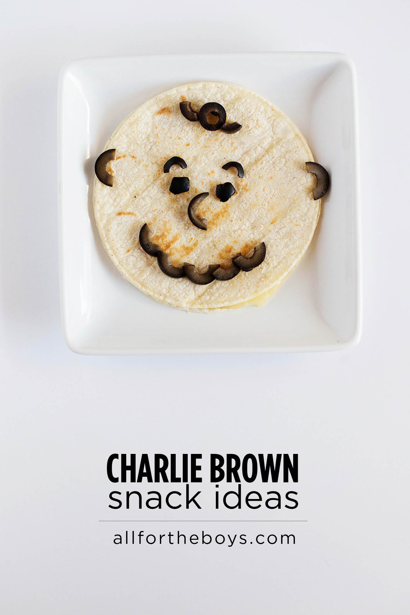 Charlie Brown Quesadilla & pizza snacks from allfortheboys.com