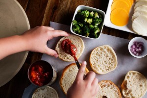 Inside Out Movie night with a memory ball pizza bar, I LAVA You printables for dessert and a DIY marquee sign!